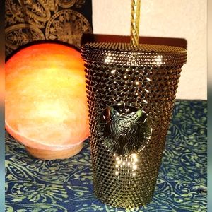 Starbucks 16 oz. Bling Gold studded cup tumbler BRAND NEW